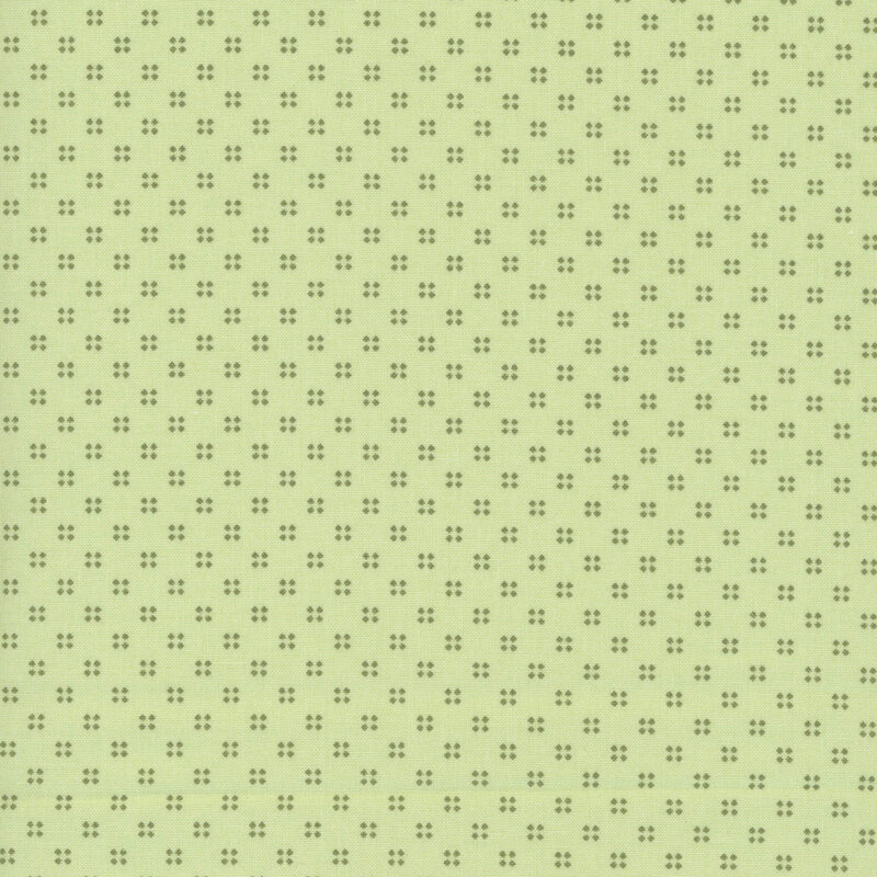 repeating pattern of tonal floral motifs on a tea green background.