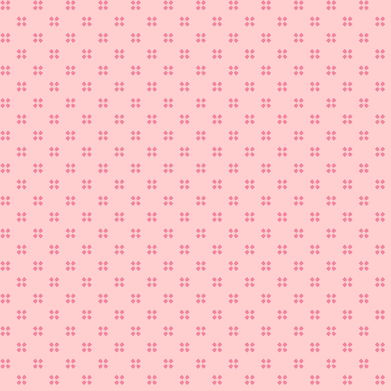 repeating pattern of tonal floral motifs on a warm pink background.