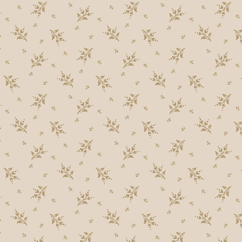 A light beige fabric with a scattered floral print.