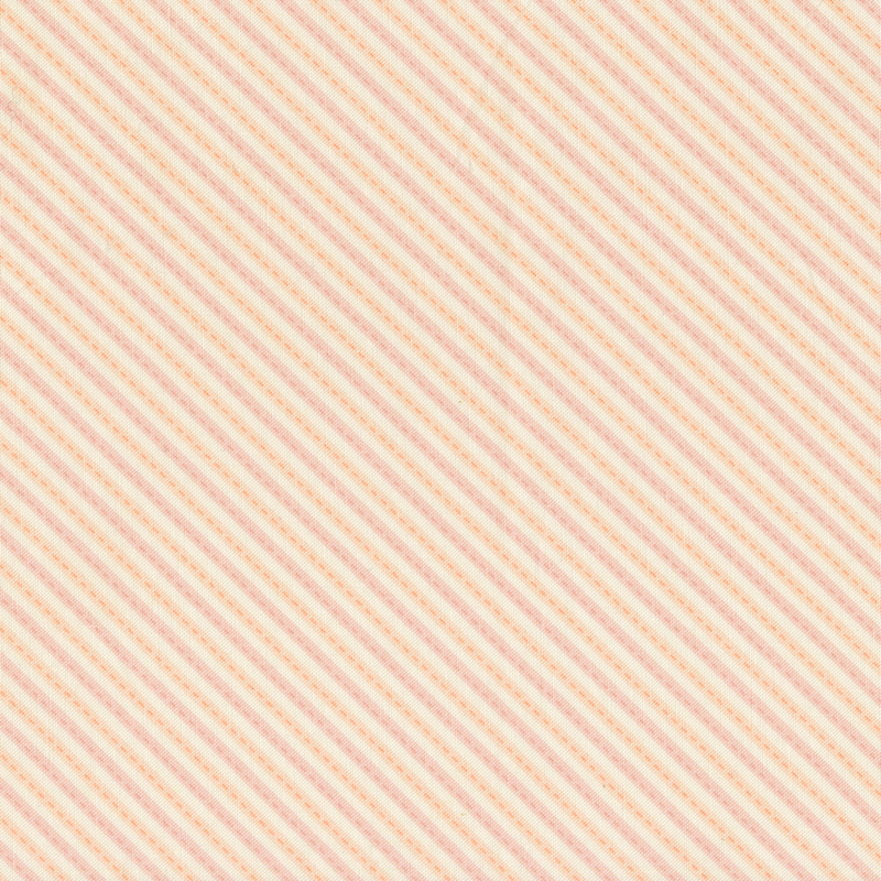 This white fabric is accented with soft pink and peach stripes.