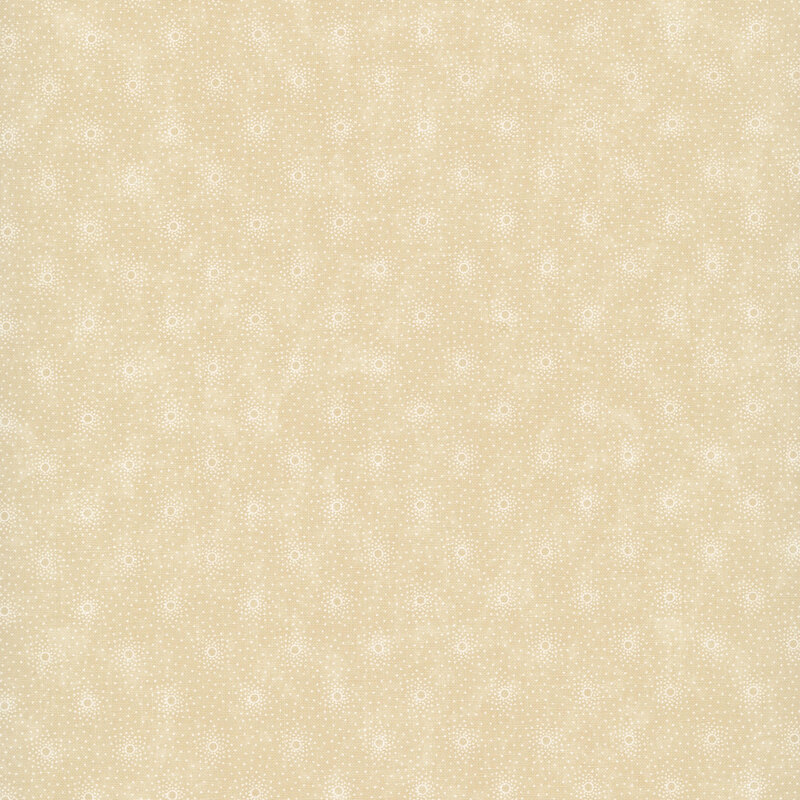 Tan fabric with staggered grid of small, concentrated tonal dot clusters.