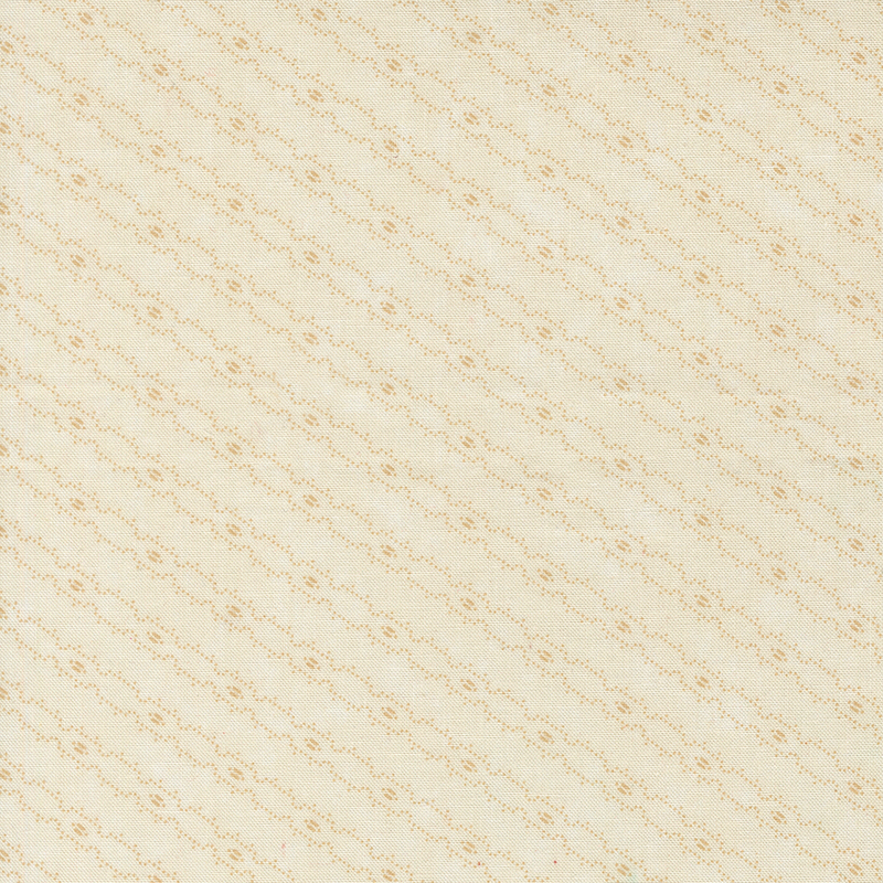 Tan fabric with a biased, tonal tan barbed wire line design.
