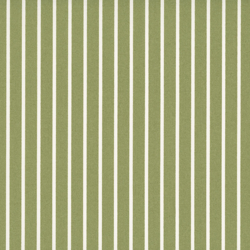 Dark sage fabric with small lemongrass stripes.