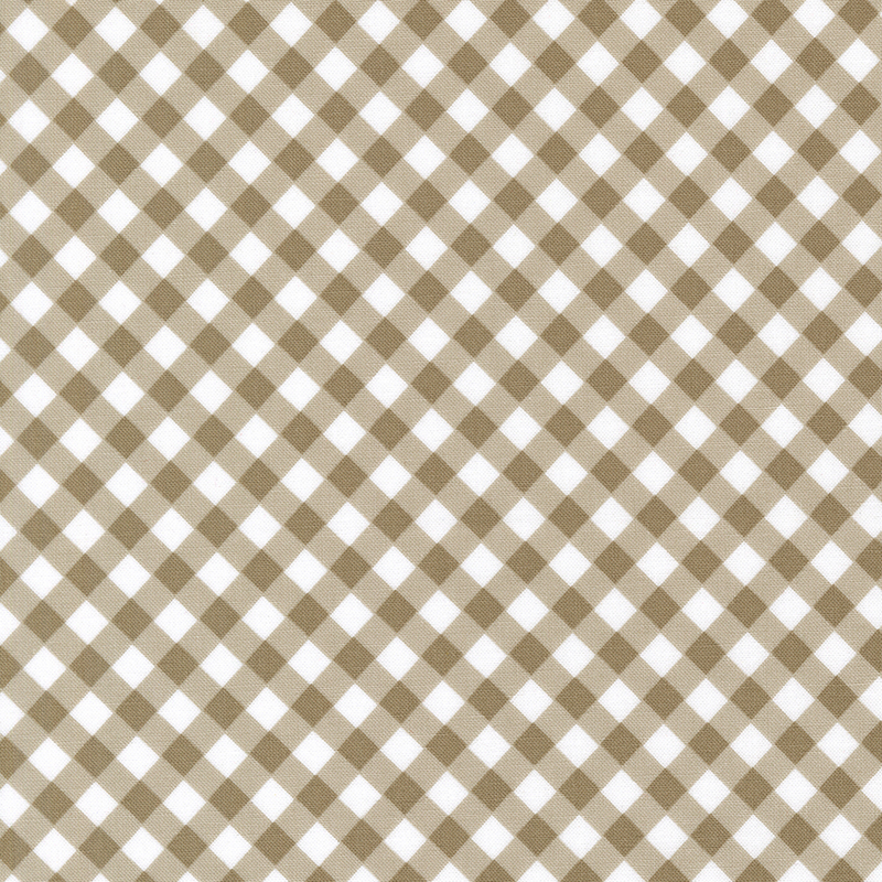 A sand tan fabric featuring a diagonal gingham pattern.