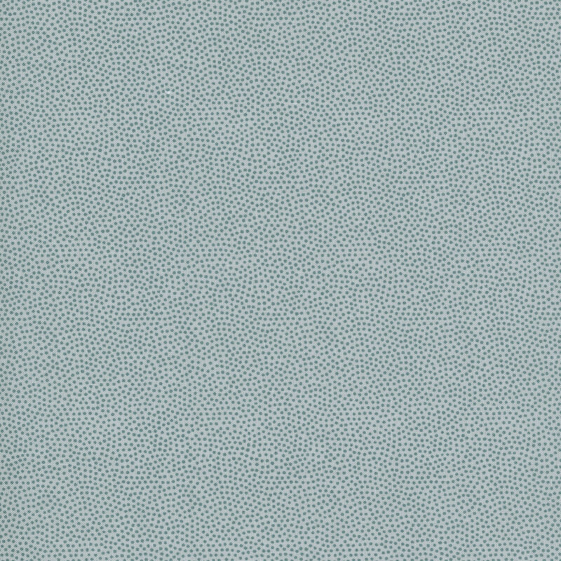 A pale teal fabric with a simple design of small, packed teal dots.