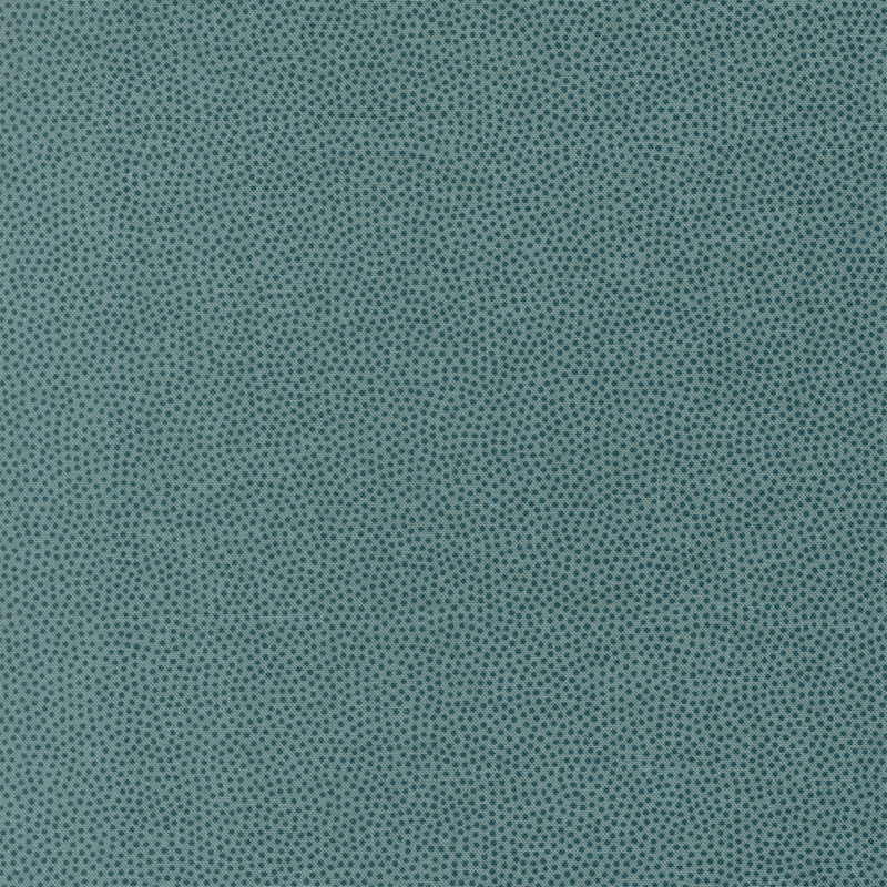 Teal fabric with small, packed dark teal dots.