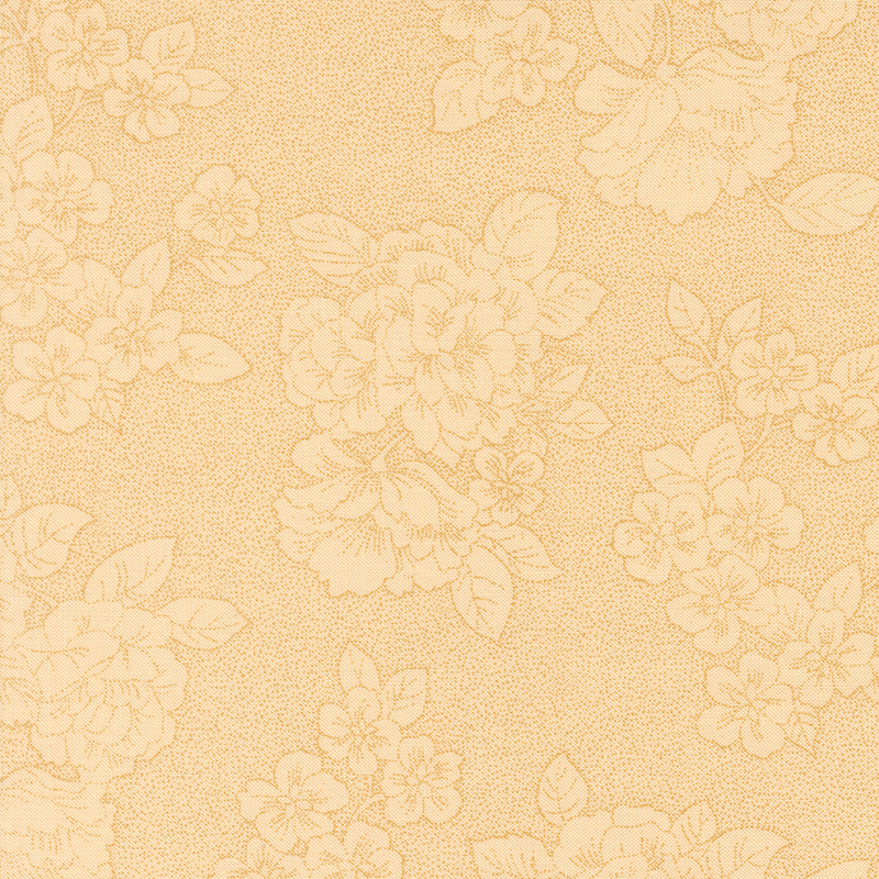 Straw fabric with a floral pattern composed of delicate speckled dots.