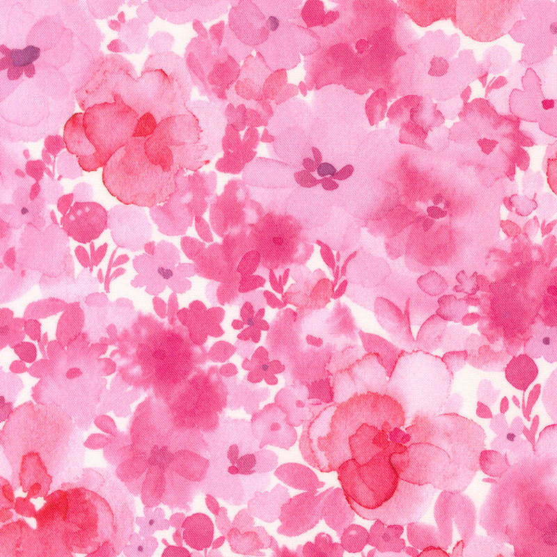 ballerina and bright pink watercolor florals on a white background.