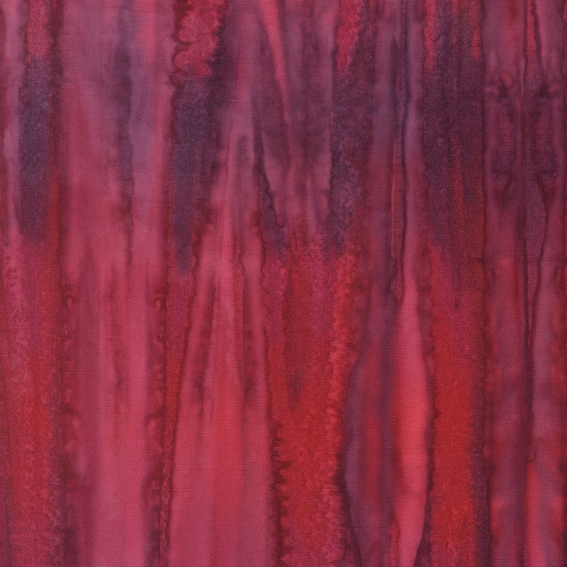 Rose red and purple toned natural striped batik.