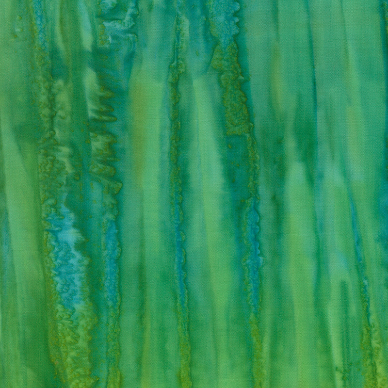 Green and aqua natural striped batik.