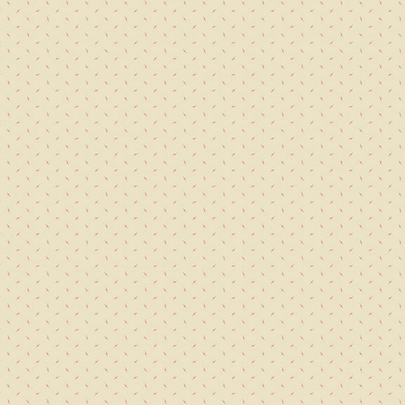 cream fabric with a charming pattern of small, primitive pink motifs.