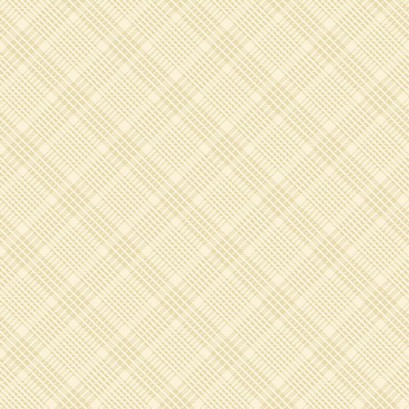 Cream fabric with a tonal plaid pattern with a classic, versatile look.