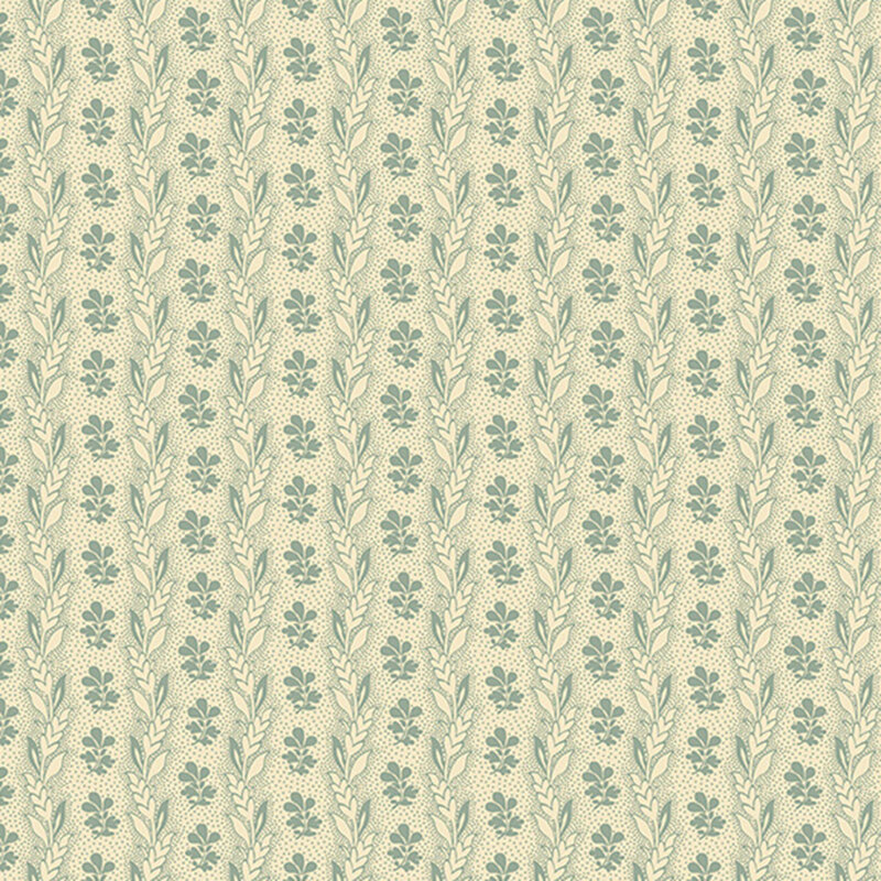Cream fabric with a charming striped pattern formed by stylized wheat and delicate leafy motifs.