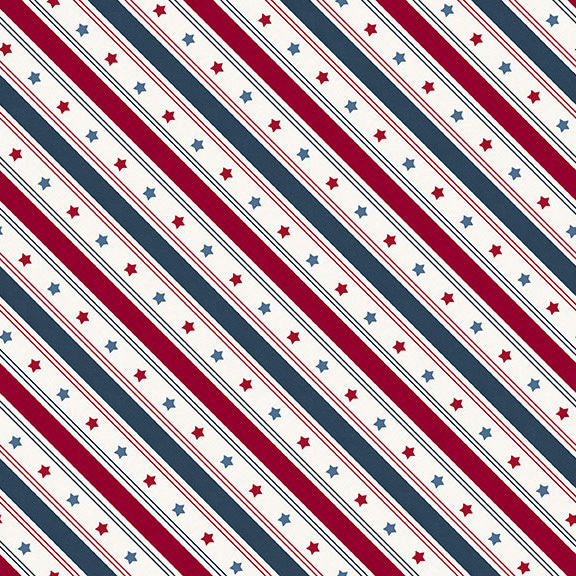 A multicolored fabric with stars and stripes. 