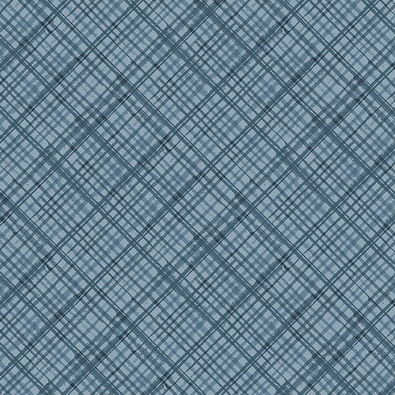 A gray blue fabric with tonal plaids.