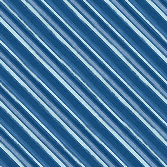 diagonal stripes in varying shades of blue