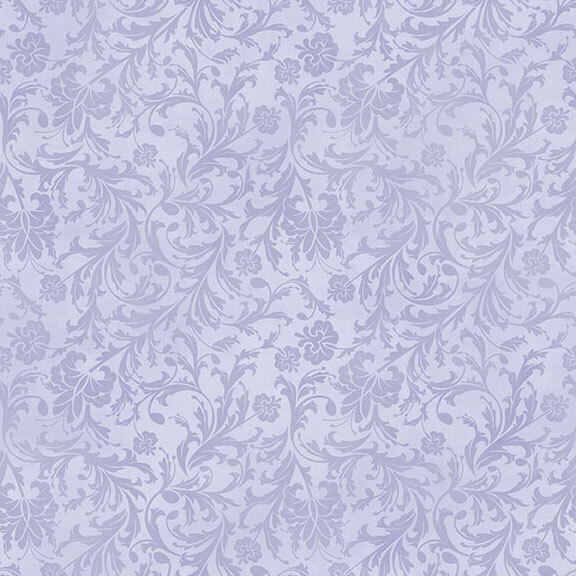 muted lavender fabric with an elegant tonal floral pattern.