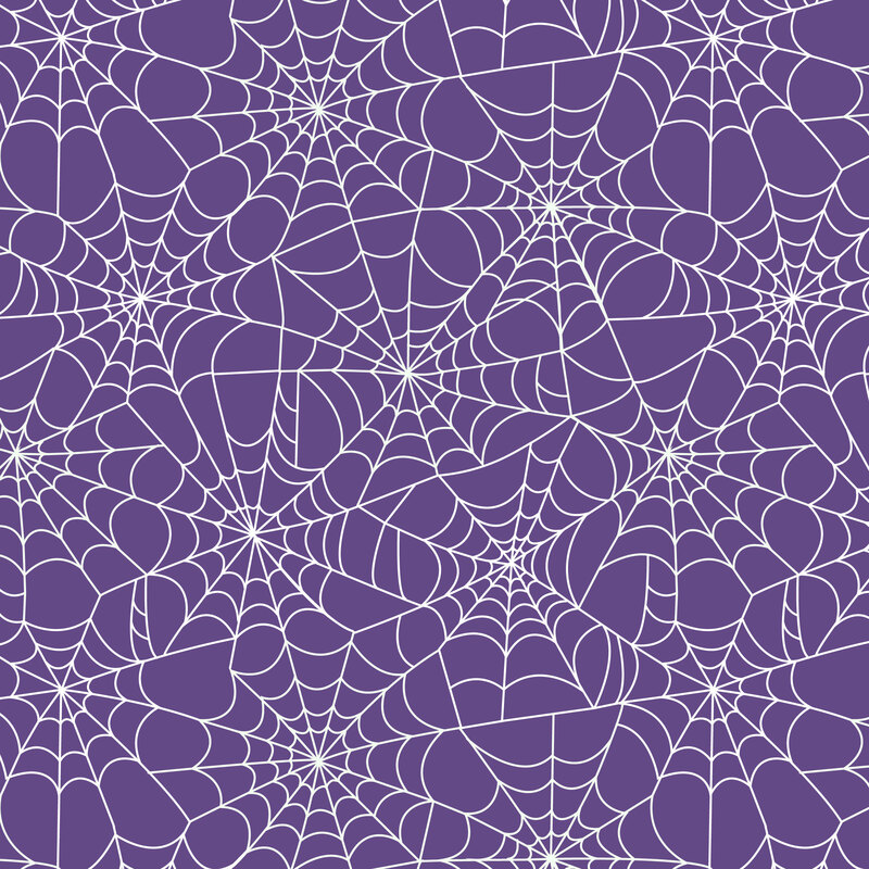 A heather purple fabric with spider webs.