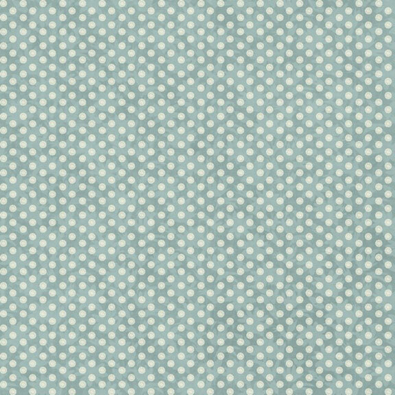 This faded blue fabric features light blue polka dots. 
