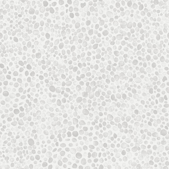pale cloud fabric with a textured pebble print in tonal grey hues.