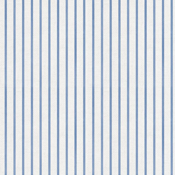 white fabric with a blue stripe pattern.