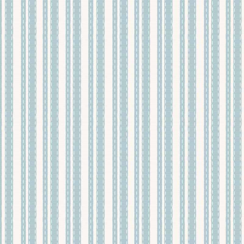 A white fabric with blue-gray stripes