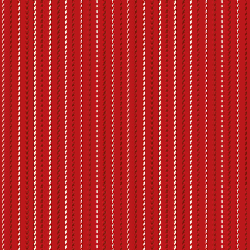 Red fabric with an overlapping, dashed deep red and white stripe design.