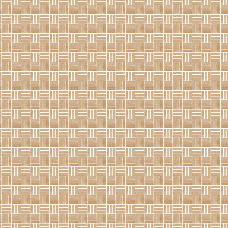 Tan fabric with a geometric weave pattern.