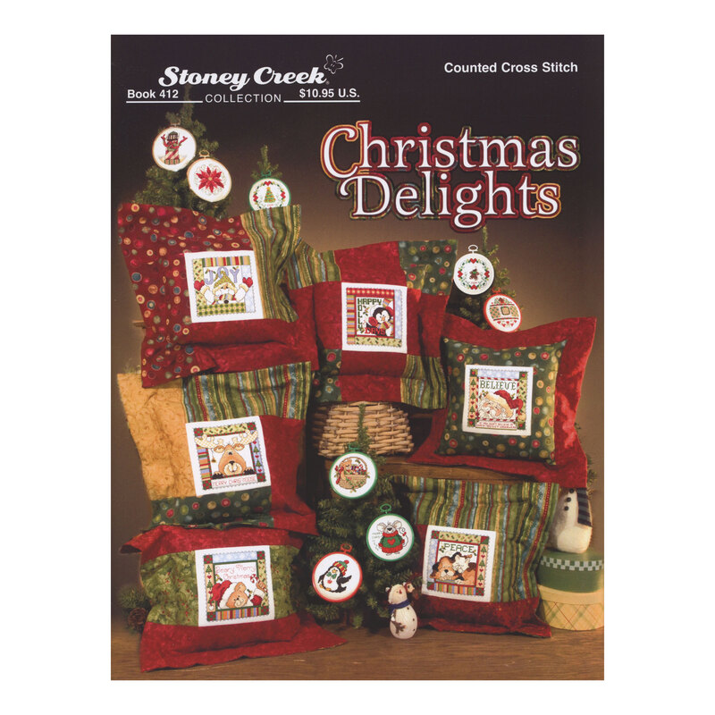 Front cover of the pattern booklet showing the finished projects displayed on a dark background.