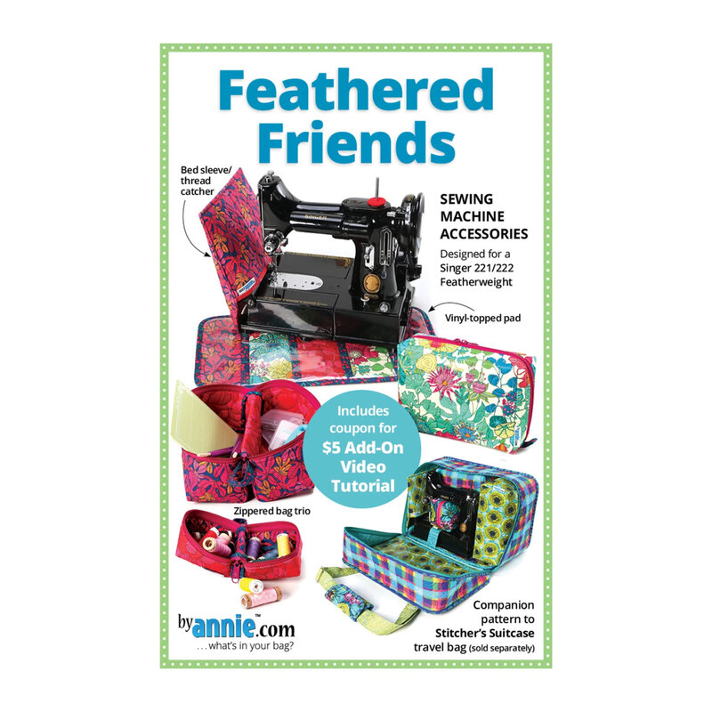 Front of the pattern featuring finished projects with specifications. 