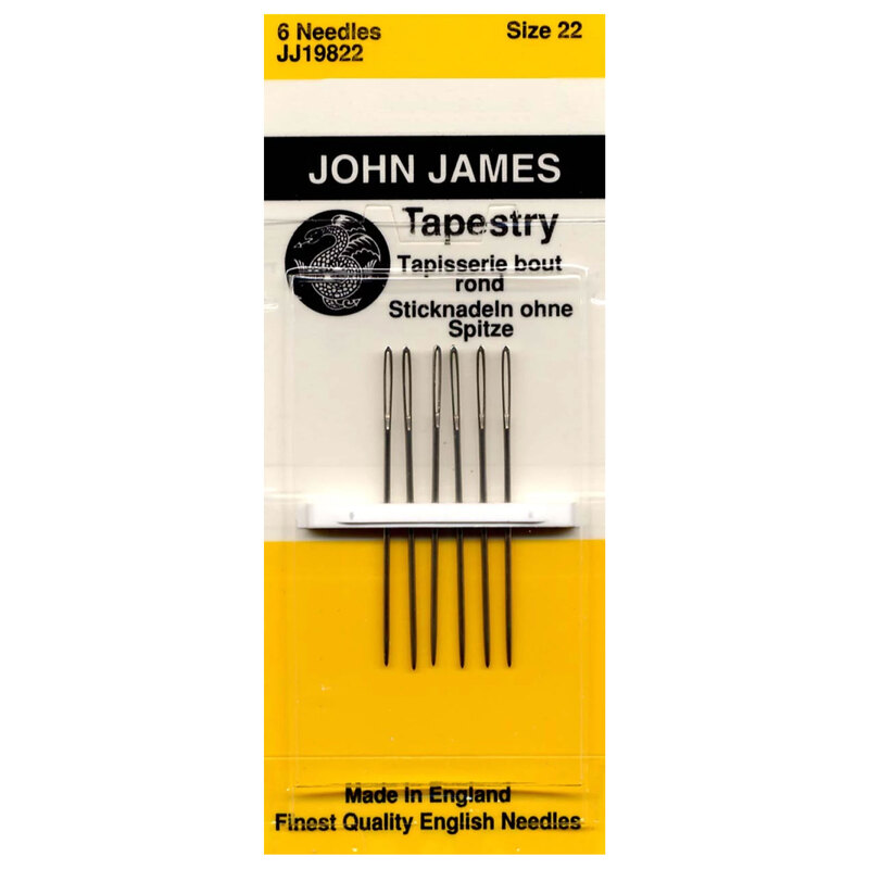 A picture of the needles in their yellow packaging, isolated on a white background.
