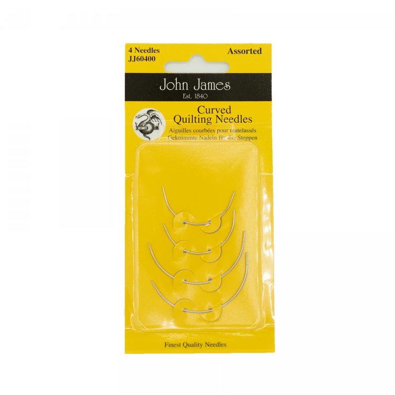 A picture of the needles in their yellow packaging, isolated on a white background.