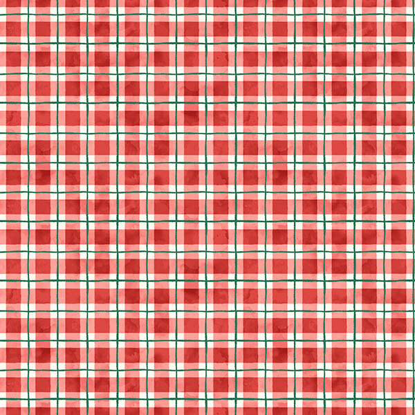 red, white, and green classic checker plaid fabric