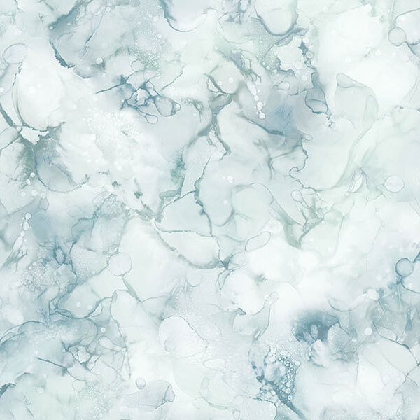 marbled watercolor fabric in a ice and gray blue tones.