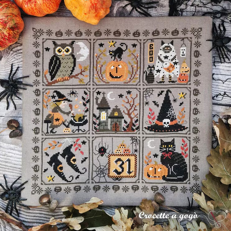 Finished project staged with halloween and autumnal décor.