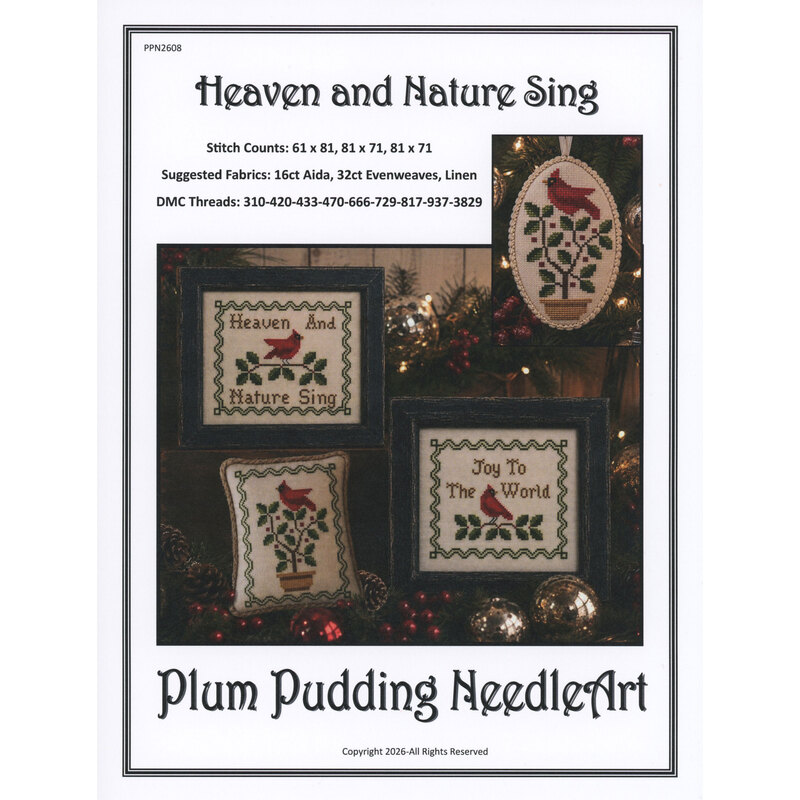 Front cover of the Heaven and Nature Sing pattern by Plum Pudding NeedleArt. 