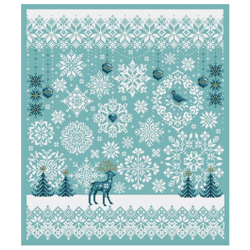 A digital mock up of the falling snow pattern. 