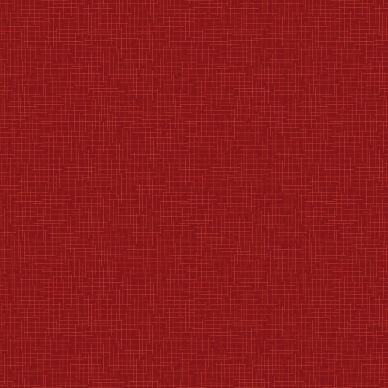 tonal crosshatch pattern of fine, irregular lines across a dark red background.