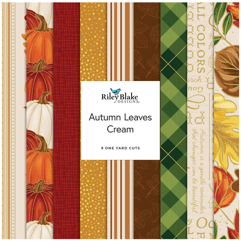 Autumn Leaves  One Yard Bundle Cream Jennifer Bosworth for Riley Blake Designs
