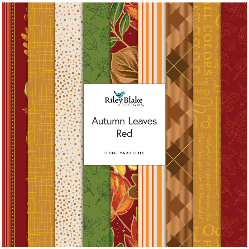 Autumn Leaves  One Yard Bundle Red Jennifer Bosworth for Riley Blake Designs