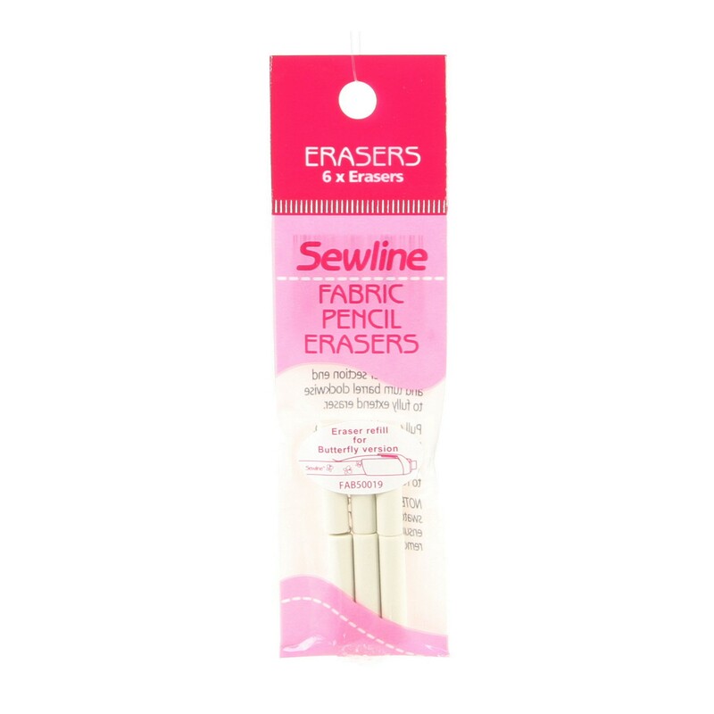 Isolated image of the Sewline Fabric Pencil eraser package on a white background