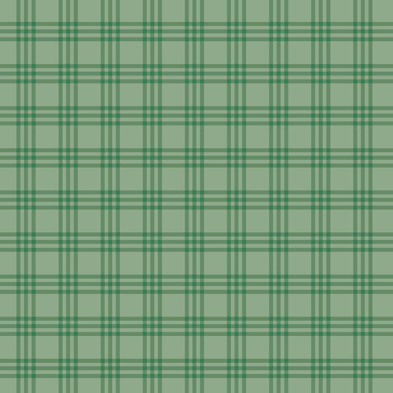 Forest green fabric features a tonal plaid design.
