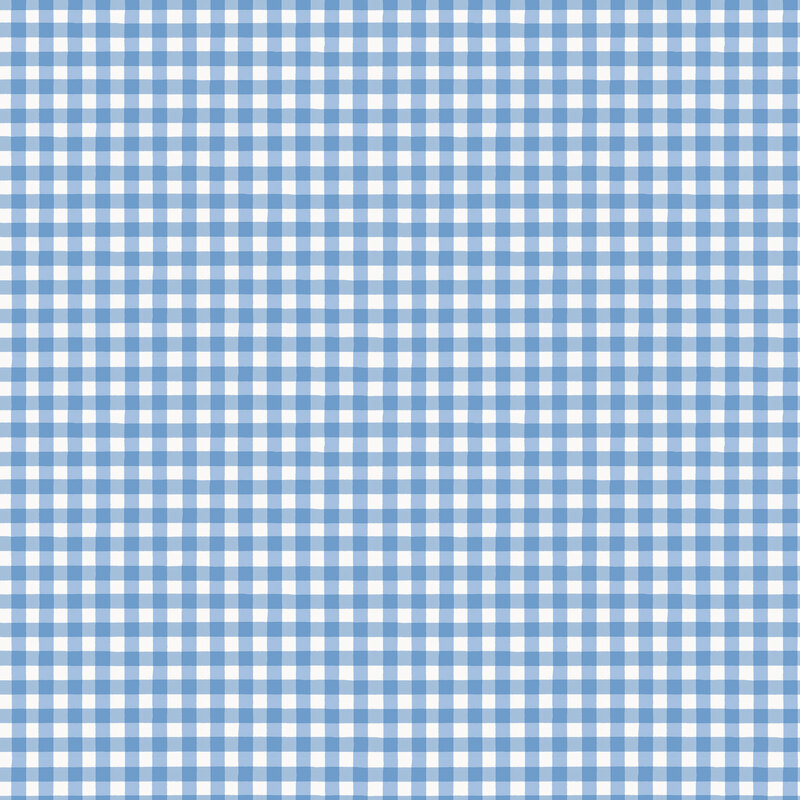vintage blue and white gingham fabric