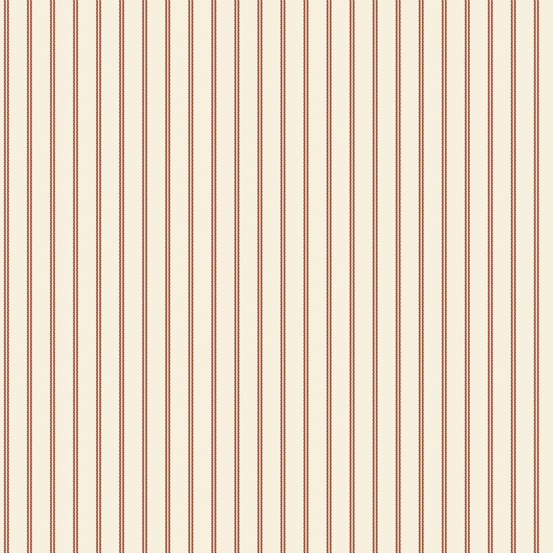 A cream fabric with classic red stripes.