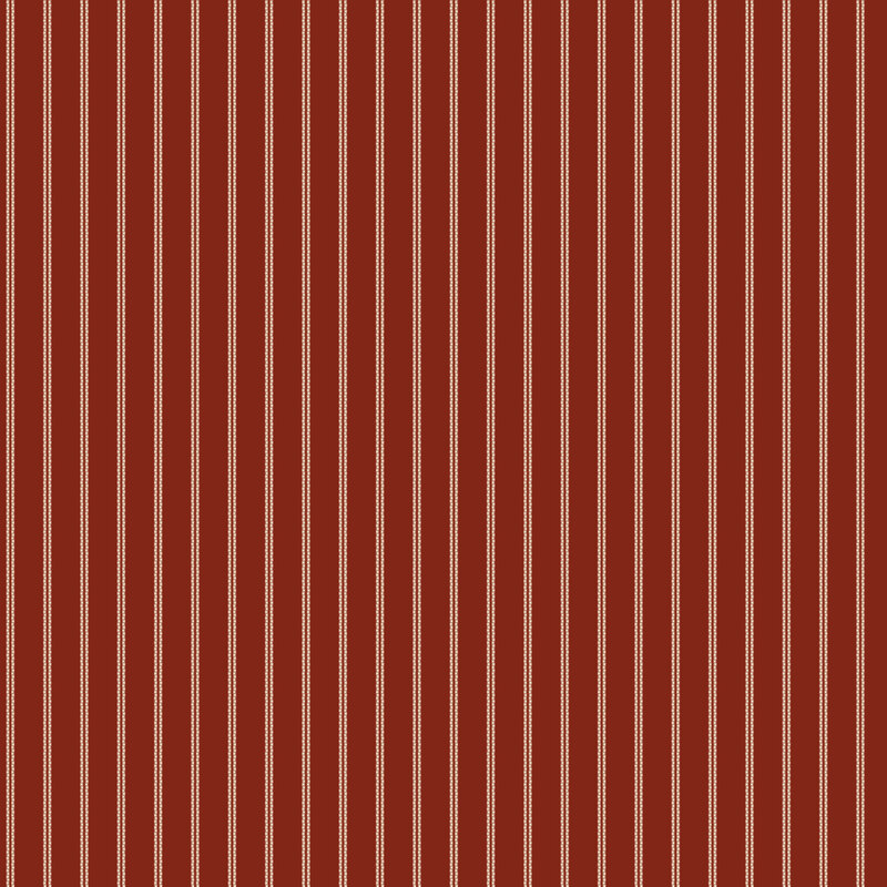 A crimson red fabric with cream stripes.