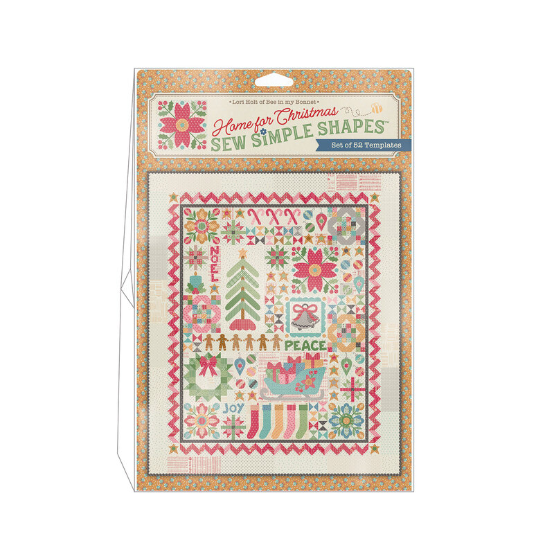Digital mockup of the Home For Christmas Sew Simple Shapes package isolated on a white background.