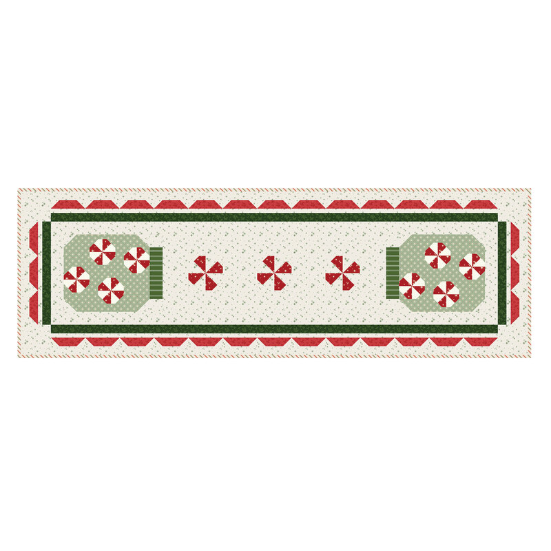 A digital mockup of the Grammie's Candy Runner kit featuring a patchwork peppermint candies isolated on a white background.