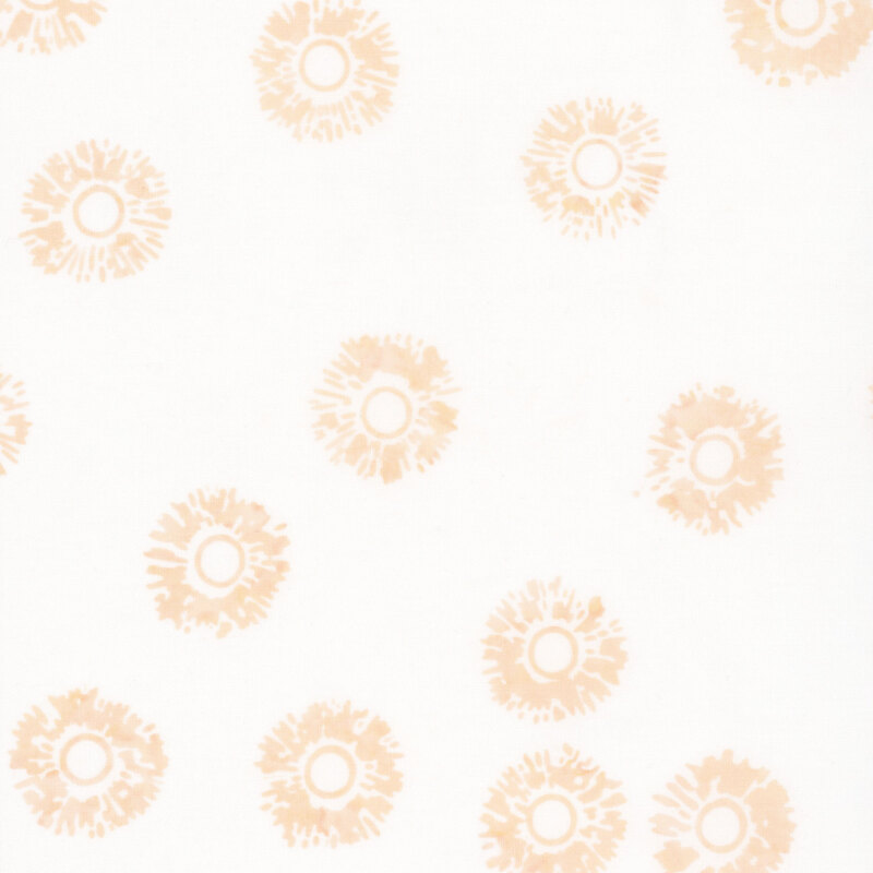 pale cream mottled fabric with buff stylized floral motifs.