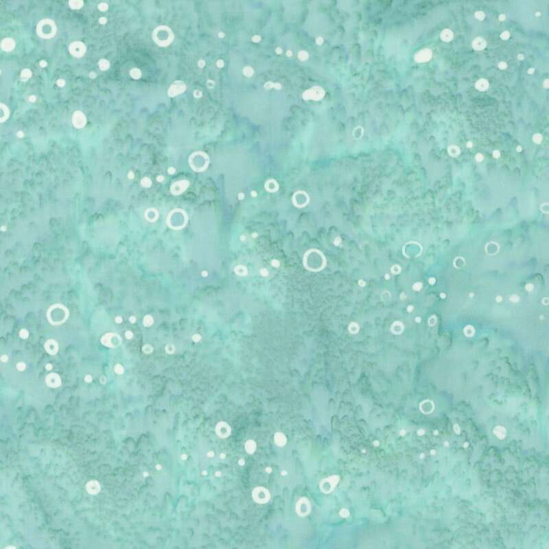 mottled mint aqua fabric with cool white bubble accents.