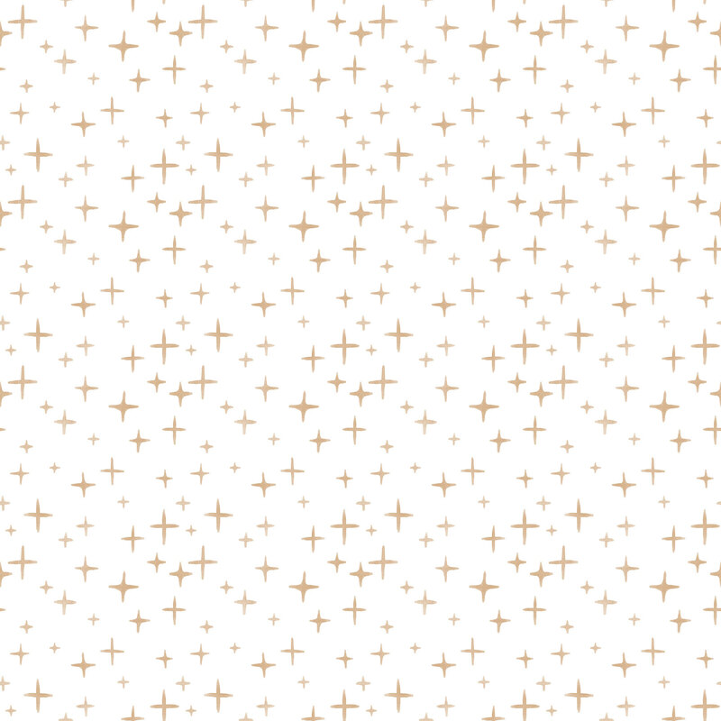 Light cream fabric with a scattered pattern of tan stars.